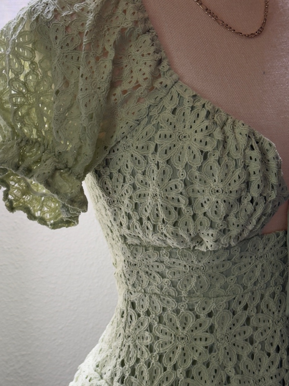 Sage Crochet Ruffle Romper - Picture 3 of 5